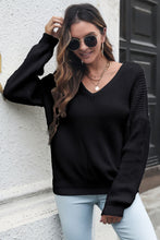 Load image into Gallery viewer, V-Neck Drop Shoulder Sweater