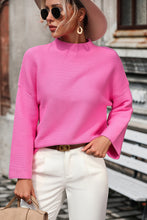 Load image into Gallery viewer, Mock Neck Dropped Shoulder Pullover Sweater
