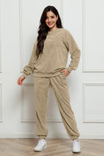 Load image into Gallery viewer, Round Neck Sweatshirt and Sweatpants Set