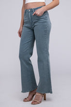 Load image into Gallery viewer, Acid Washed Frayed Cutoff Hem Straight Wide Pants
