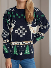 Load image into Gallery viewer, Christmas Element Round Neck Long Sleeve Sweater
