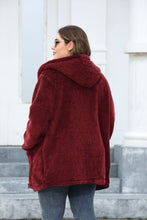 Load image into Gallery viewer, Plus Size Zip Up Long Sleeve Hooded Outerwear
