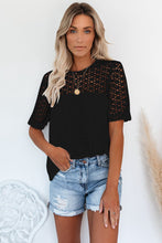 Load image into Gallery viewer, Cutout Round Neck Half Sleeve Blouse
