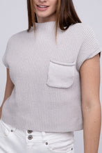 Load image into Gallery viewer, Mock Neck Short Sleeve Cropped Sweater
