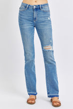 Load image into Gallery viewer, Judy Blue Full Size Mid Rise Destroyed Hem Distressed Jeans
