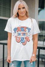 Load image into Gallery viewer, Letter Graphic Round Neck Short Sleeve T-Shirt
