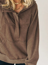 Load image into Gallery viewer, Half Zip Kangaroo Pocket Long Sleeve Hoodie
