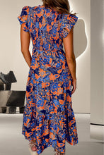 Load image into Gallery viewer, Ruffled Printed Cap Sleeve Dress
