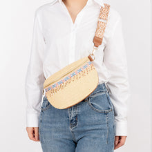 Load image into Gallery viewer, Bead Trim Straw Weave Crossbody Bag
