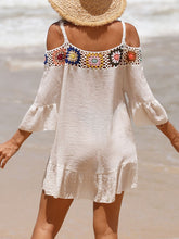 Load image into Gallery viewer, Crochet Cold Shoulder Three-Quarter Sleeve Cover Up
