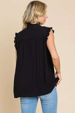 Load image into Gallery viewer, Culture Code Full Size Frill Edge Smocked Sleeveless Top

