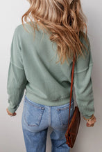 Load image into Gallery viewer, Waffle-Knit Long Sleeve Dropped Shoulder Top
