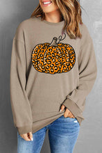 Load image into Gallery viewer, Pumpkin Round Neck Long Sleeve Sweatshirt
