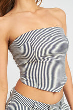 Load image into Gallery viewer, STRIPED BACK STRAP AND EYELET DETAIL TUBE TOP
