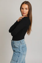 Load image into Gallery viewer, Long Sleeve Round Neck Ribbed Bodysuit
