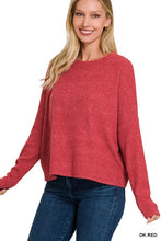 Load image into Gallery viewer, RIBBED DOLMAN LONG SLEEVE SWEATER
