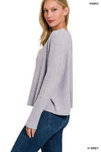 Load image into Gallery viewer, RIBBED DOLMAN LONG SLEEVE SWEATER
