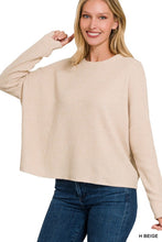 Load image into Gallery viewer, RIBBED DOLMAN LONG SLEEVE SWEATER
