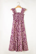 Load image into Gallery viewer, Ruffled Printed Wide Strap Dress
