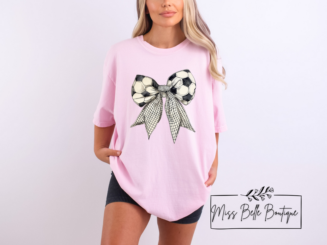 Preppy Soccer Bow Tee