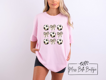 Load image into Gallery viewer, Preppy Soccer Bow Collage Tee
