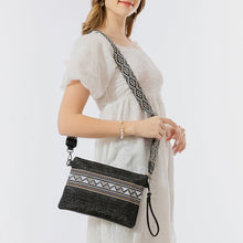 Load image into Gallery viewer, Geometric Straw Weave Crossbody Bag
