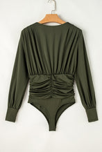 Load image into Gallery viewer, Ruched Surplice Long Sleeve Bodysuit
