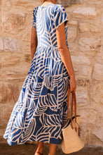 Load image into Gallery viewer, Tiered Printed Round Neck Short Sleeve Dress
