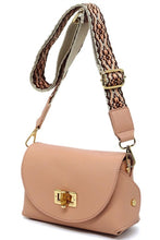 Load image into Gallery viewer, Bamboo Twist Lock Flap Crossbody Bag
