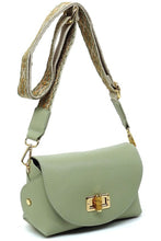 Load image into Gallery viewer, Bamboo Twist Lock Flap Crossbody Bag
