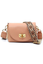 Load image into Gallery viewer, Bamboo Twist Lock Flap Crossbody Bag
