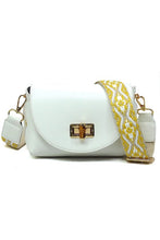 Load image into Gallery viewer, Bamboo Twist Lock Flap Crossbody Bag
