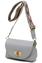 Load image into Gallery viewer, Bamboo Twist Lock Flap Crossbody Bag
