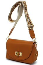 Load image into Gallery viewer, Bamboo Twist Lock Flap Crossbody Bag
