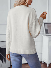 Load image into Gallery viewer, Cable-Knit Round Neck Long Sleeve Sweater
