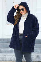 Load image into Gallery viewer, Plus Size Zip Up Long Sleeve Hooded Outerwear
