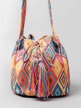 Load image into Gallery viewer, Drawstring Tassel Geometric Shoulder Bag
