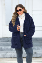 Load image into Gallery viewer, Plus Size Zip Up Long Sleeve Hooded Outerwear
