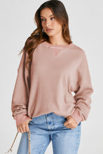 Load image into Gallery viewer, Waffle-Knit Long Sleeve Sweatshirt
