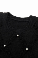 Load image into Gallery viewer, Pearl Detail Round Neck Long Sleeve Sweater
