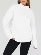 Load image into Gallery viewer, Mock Neck Drop Shoulder Long Sleeve Sweatshirt
