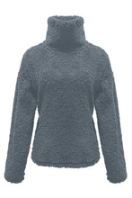 Load image into Gallery viewer, Fuzzy Turtleneck Long Sleeve Sweatshirt
