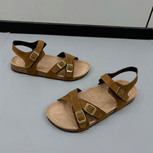 Load image into Gallery viewer, Open Toe Flat Buckle Sandals
