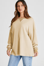 Load image into Gallery viewer, Waffle-Knit Long Sleeve Sweatshirt
