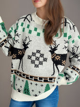 Load image into Gallery viewer, Christmas Element Round Neck Long Sleeve Sweater
