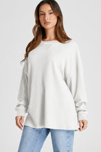 Load image into Gallery viewer, Waffle-Knit Long Sleeve Sweatshirt
