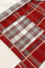 Load image into Gallery viewer, Plaid Patchwork Collared Neck Shacket
