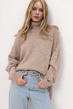 Load image into Gallery viewer, Basic Bae Side Slit Turtleneck Long Sleeve Sweater
