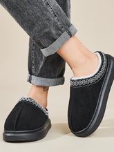 Load image into Gallery viewer, Faux Fur Suede Platform Slippers
