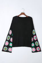 Load image into Gallery viewer, Crochet Round Neck Long Sleeve Knit Top
